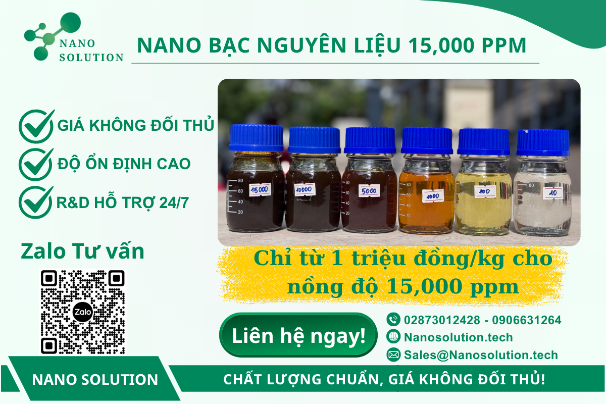 Nano bạc nguyên liệu 15,000 ppm