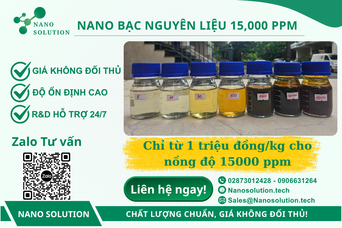 Nano bạc nguyên liệu 15,000 ppm