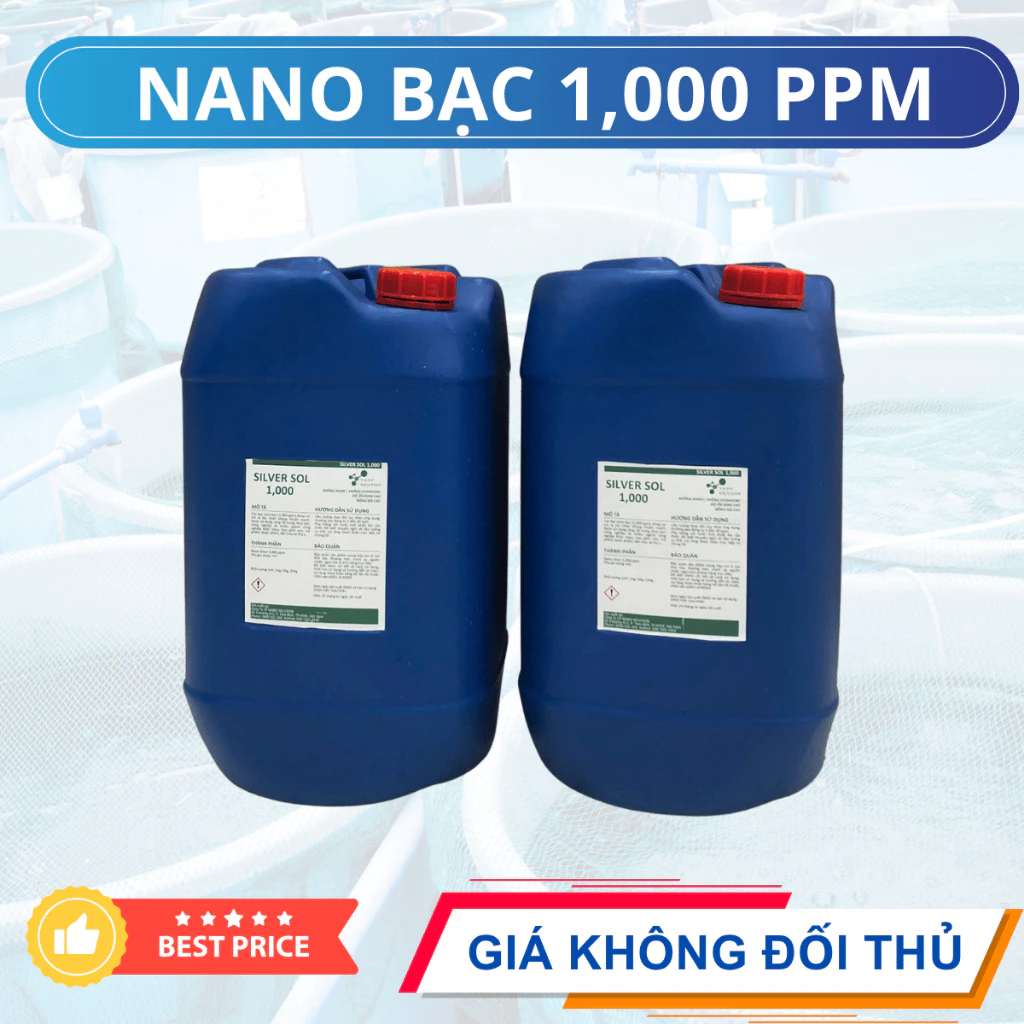 Nano Bạc 1000ppm – Can 25L Chuyên Dụng Cho Thủy Sản & Tôm