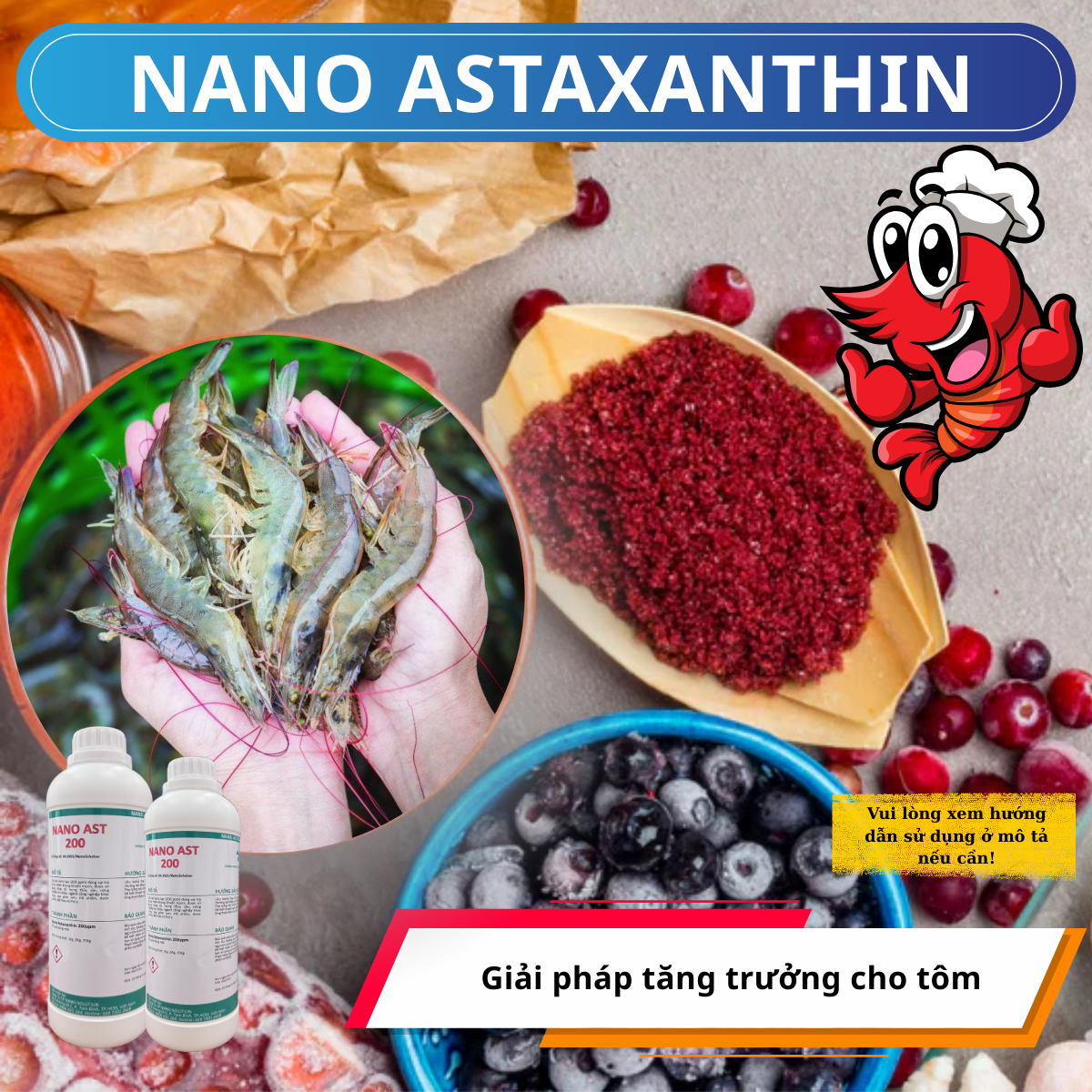 Nano Astaxanthin – Giải Pháp Nano Dược Liệu Giúp Tôm Thẻ Chân Trắng Tăng Trưởng Vượt Trội