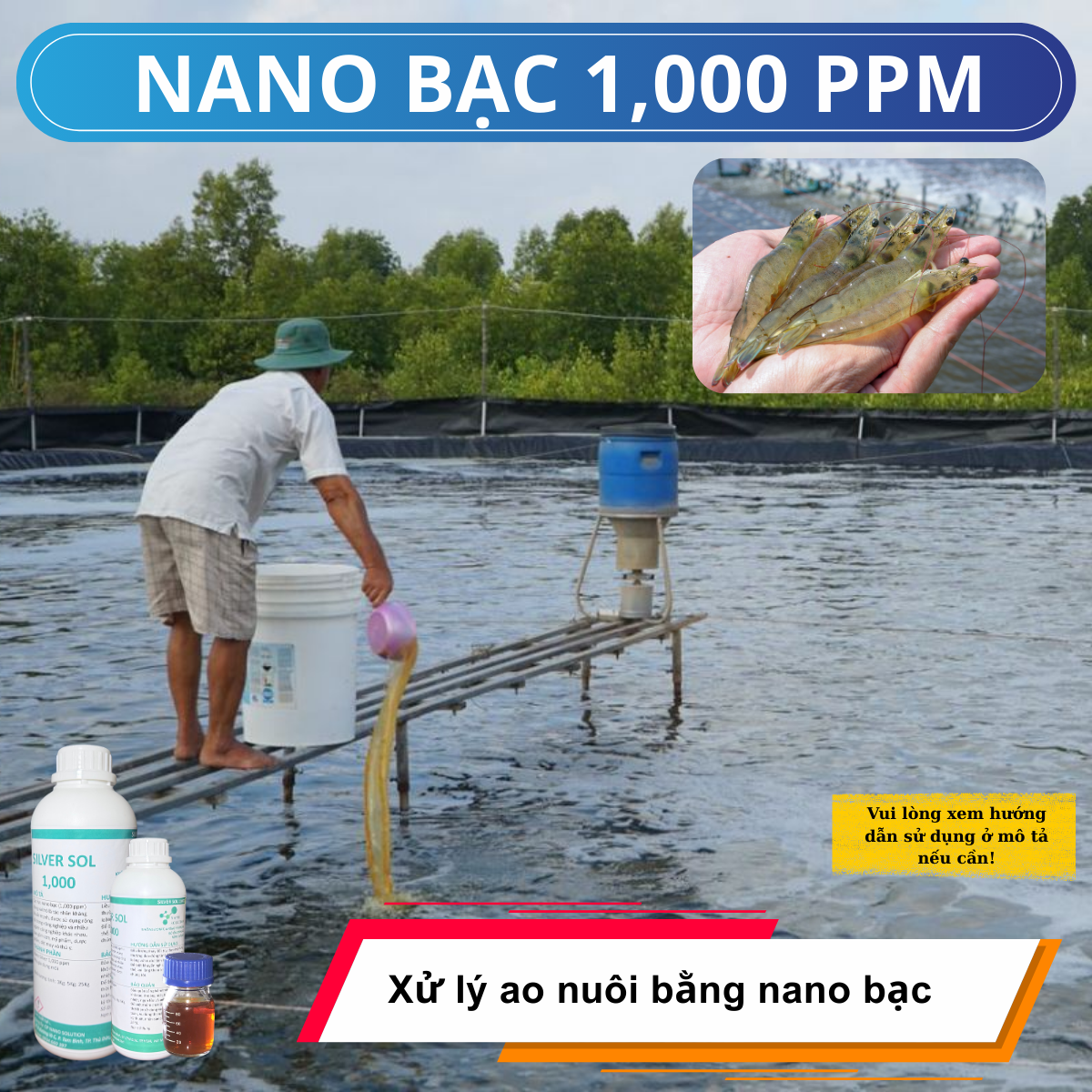🦐 XỬ LÝ AO NUÔI TÔM HIỆU QUẢ BẰNG NANO BẠC 💧